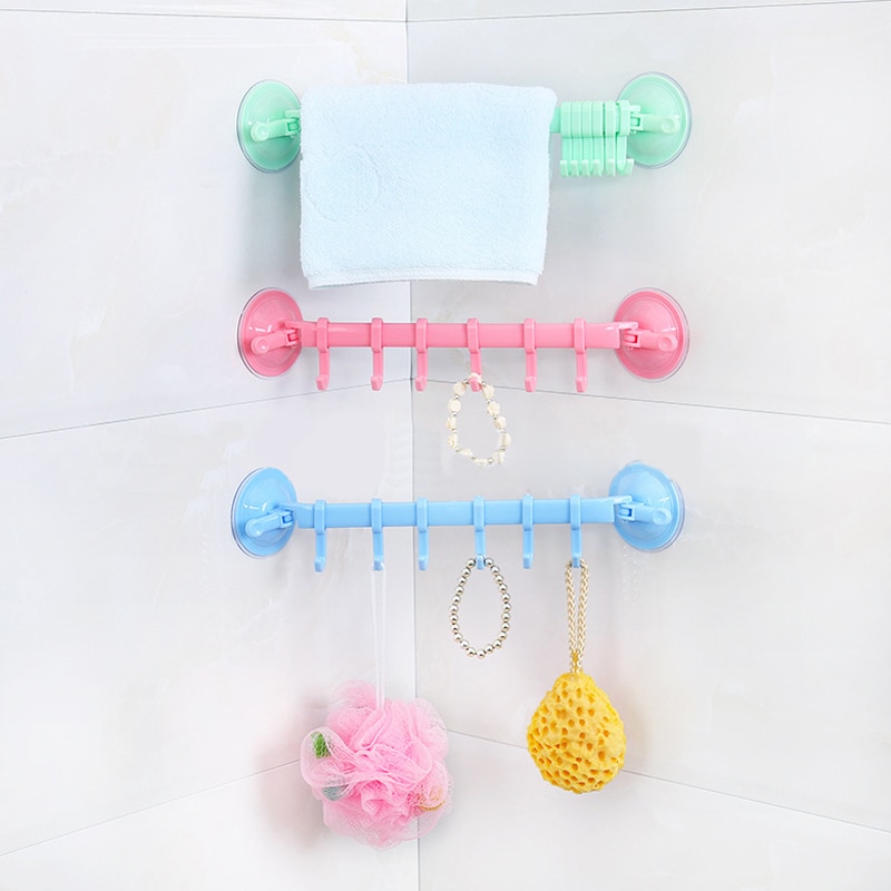 Verstelbare Haak Rack Dubbele Zuignap Handdoekenrek Keuken Opknoping Rack Haak Houders Slot Type Sucker Haak Badkamer Handdoekenrek