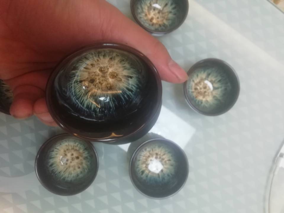 Ceramic Tea Pot Set Infuser Teapot+6 Tea Cups