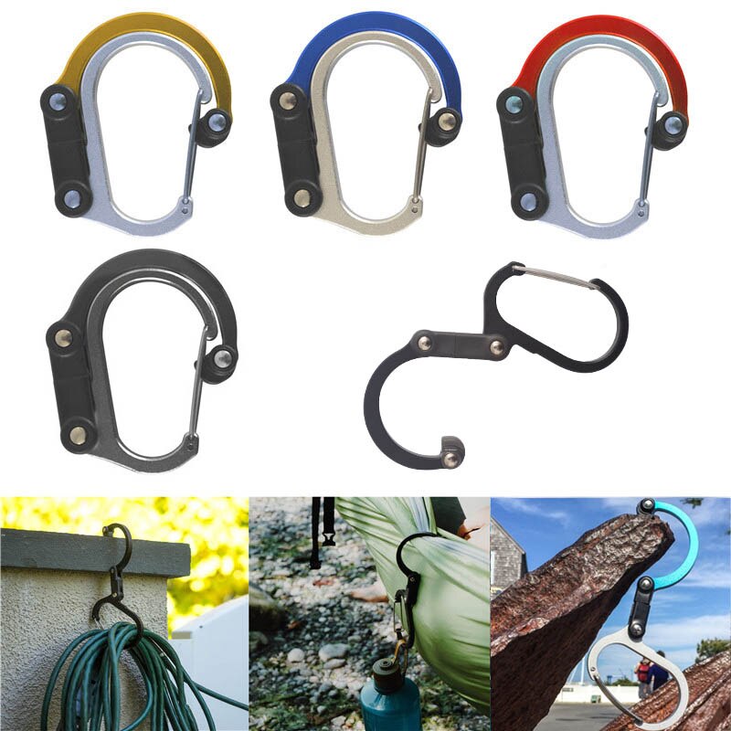 hybrydowy bieg spinacz - 360 ° karabinek obrotowy hak klip nieblokujący mocne klipsy robić wędkowania kemping piesze wycieczki plecak podróżny
