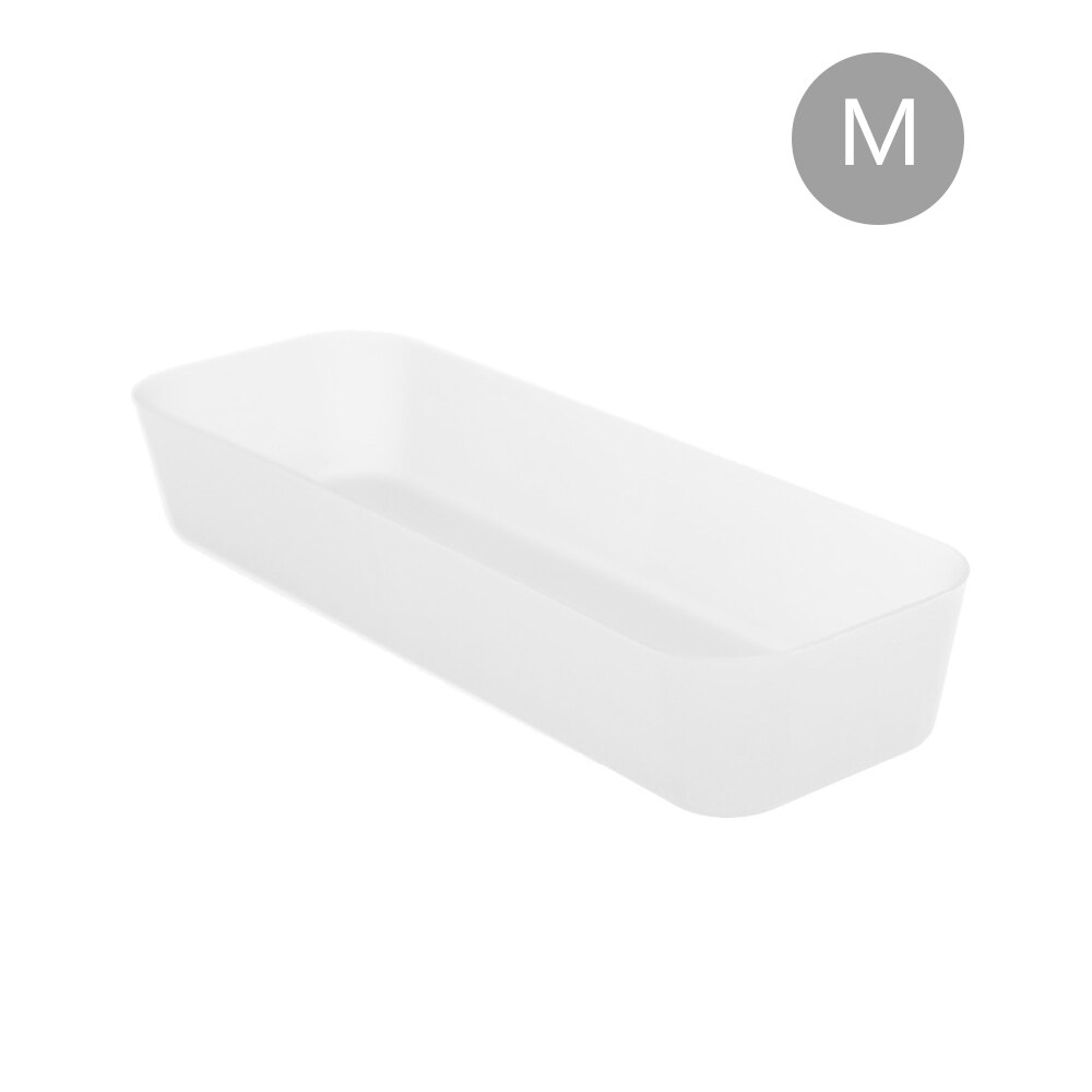 Verstelbare lade keuken bestek verdeler make-up opbergdoos thuis organizer thuis opslag organisatie rekken lade box: Wit m