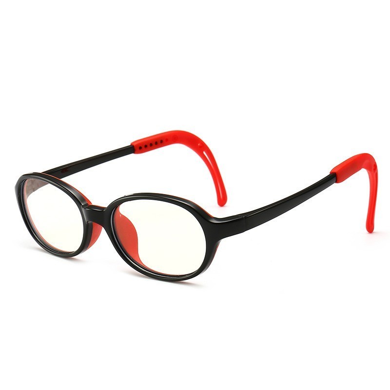 Brightzone anti blåt lys gennemsigtig computer runde optiske briller nærsynethed piger brille drenge stel børn briller: Rød