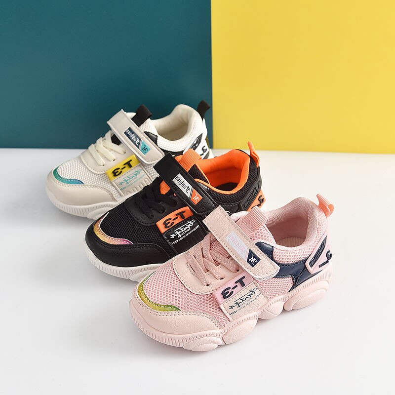 Sportssko til piger forår efterår netstof åndbar drenge sneakers børn store pigesko str. 26-31 sp076