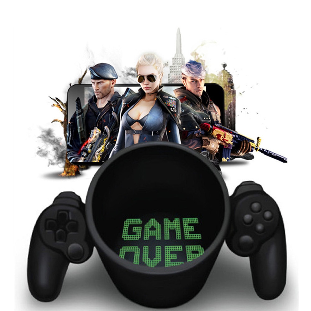 3D Game Over Coffee Mug Game Controller Handle Mug Ceramic Cup Milk Tea Mugs Game Boy Birthday Christmas