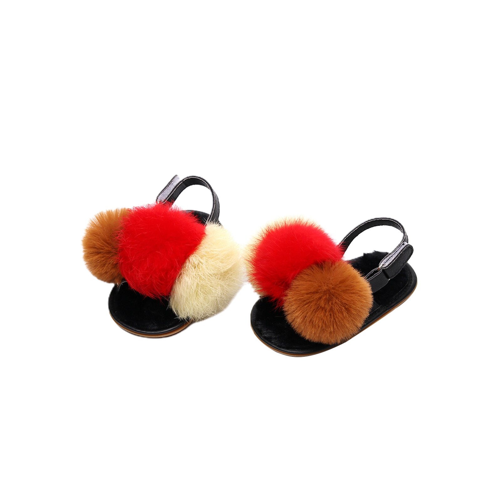 Sandales à pompons pour bébé fille, chaussures d'automne et d'hiver pour bébé, chaussures plates à semelles souples, pantoufles décontractées pour tout-petits, pré-marcheurs: Beige / 17