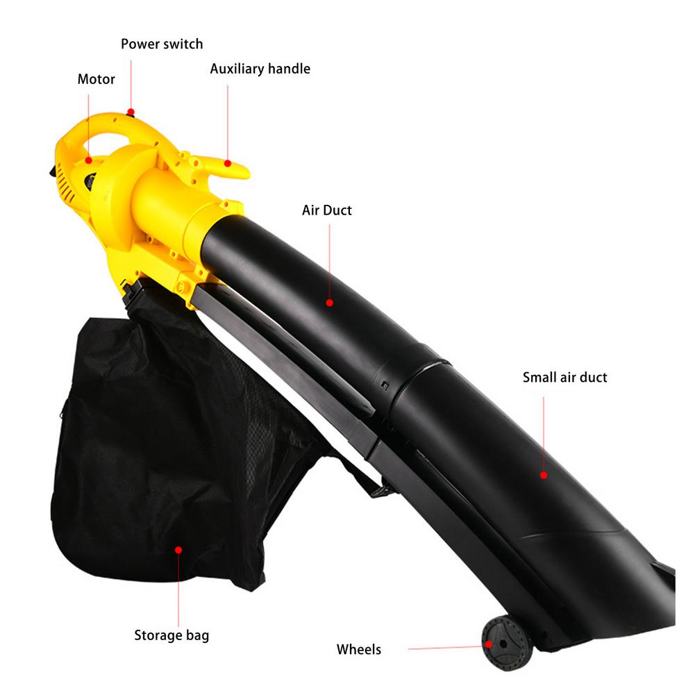 3000W 220V Electric Leaf Blower vacuum Great Power Blow Suck Dual Uses Compact Lightweight with 35L Bag Leaf Vacuum