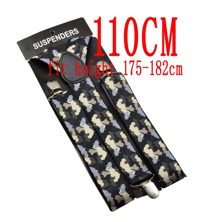 120 cm heren Unisex Clip-op Bretels Elastische 3.5 cm Breed Camo Groen groter Bretels Y-back jarretel & Retail: 110CM