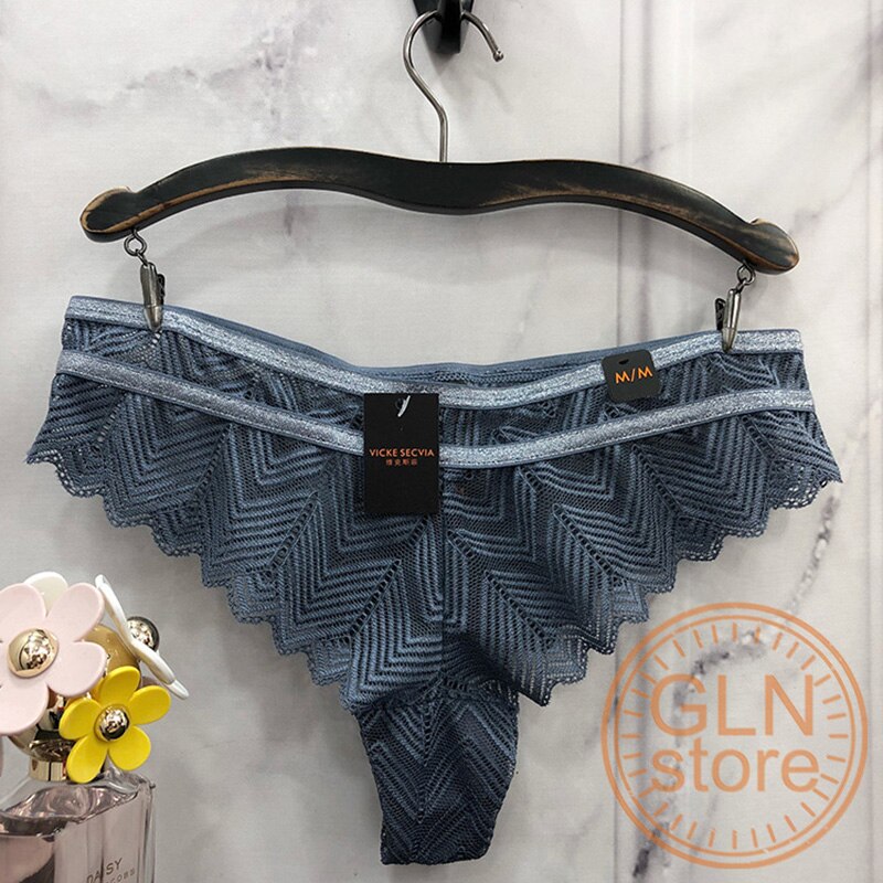 Dames string t-broek high-end ondergoed slips sexy lage taille effen kleur katoenen modal slip 132: Blauw / Ik