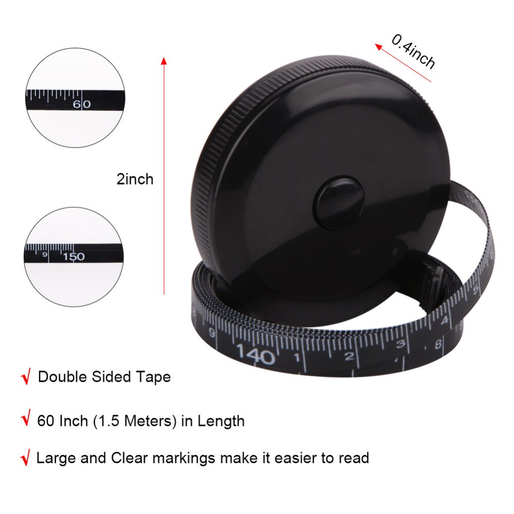 Retractable Measuring Tape for Cloth Body Measuring Tape and the Dual Sided Tape Measure for Sewing Tailor Fabric Measuring Tape