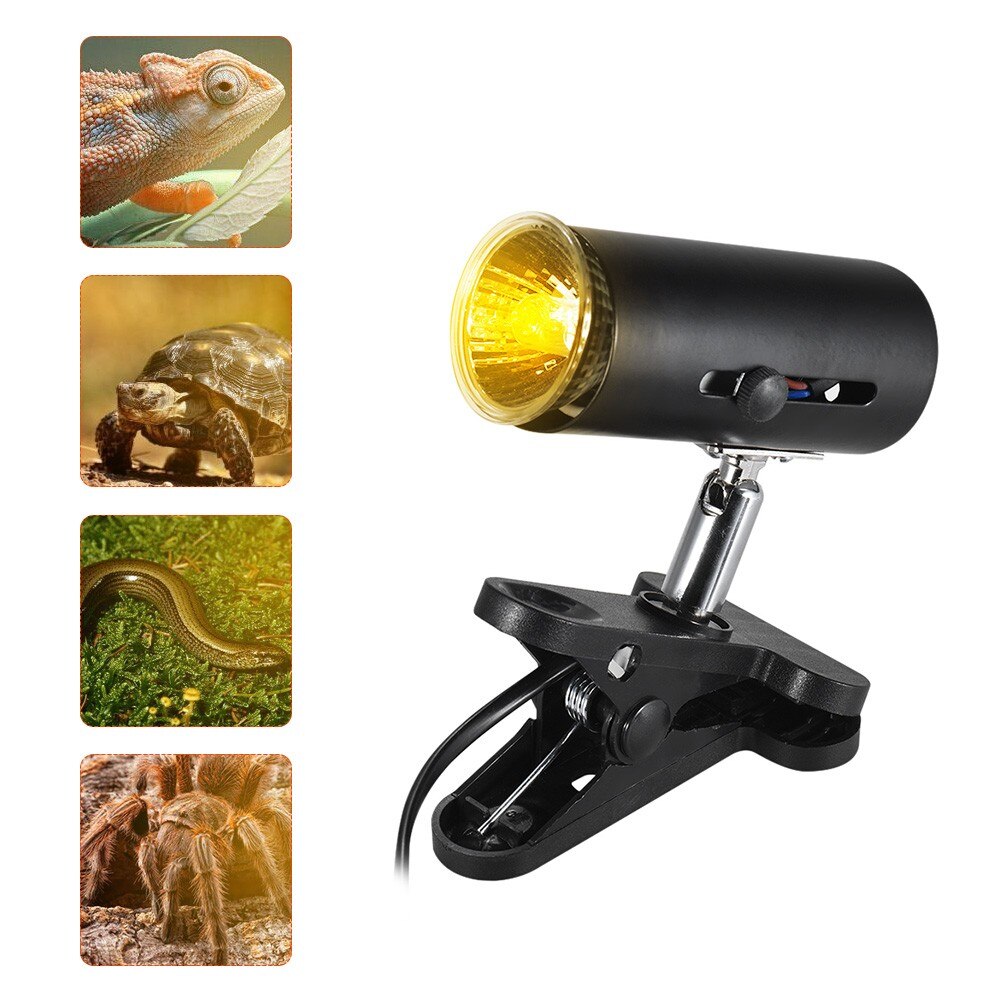 Juego de 3 unids/set de bombilla, soporte y controlador de temperatura, termostato inteligente para tortugas, Reptiles y terrario, 50W