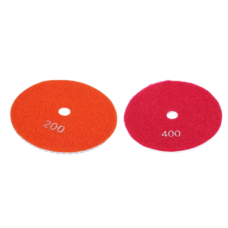 2 uds 5 pulgadas 125mm mojado almohadillas de pulido de diamante granito mármol sémola de maíz 200 y 400