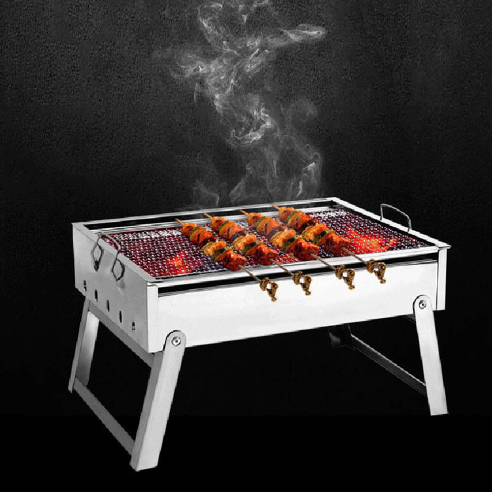 Useful Small BBQ Grill Folding Portable Charcoal Outdoor Camping Picnic Burner Folable Charcoal Camping Barbecue Oven 1.9kgE