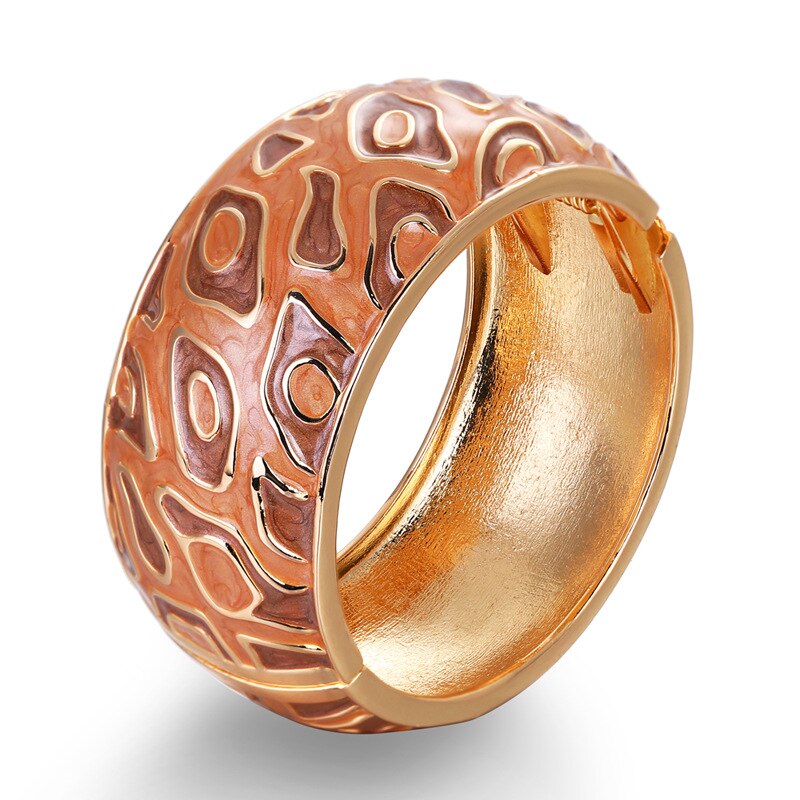 New Bohemia gocciolante bracciale in lega di olio multicolore largo esagerato braccialetto gioielli di moda: Brown