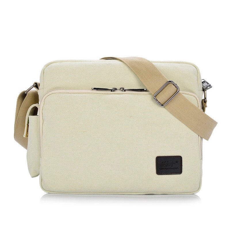 Multifunction Canvas Men Bags For Teenager Male Mochila Leisure Shoulder Bags Men Travel Bags 8 Color Bags: Beige