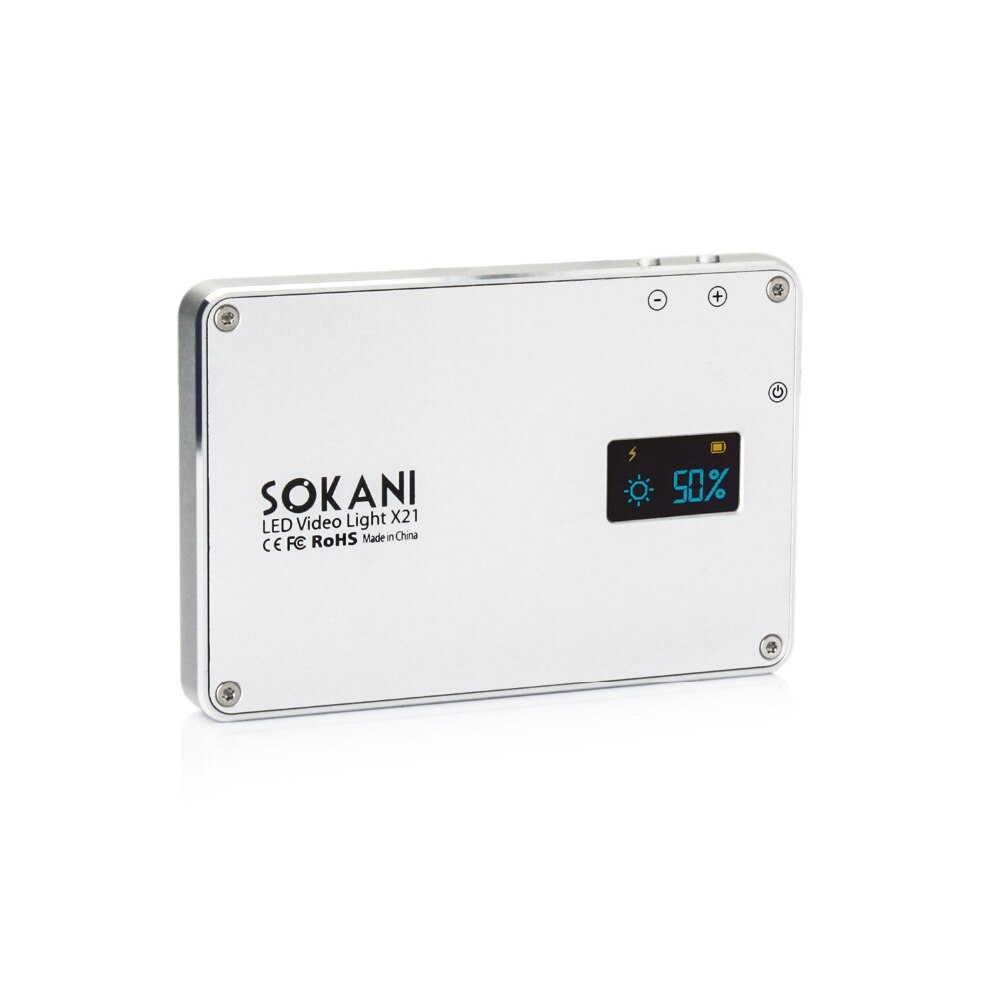 Sokani  x21 led på kamera video lys lommestørrelse oled skjerm bygget  in 1600 mah batteri for sony nikon canon vs aputure al -m9