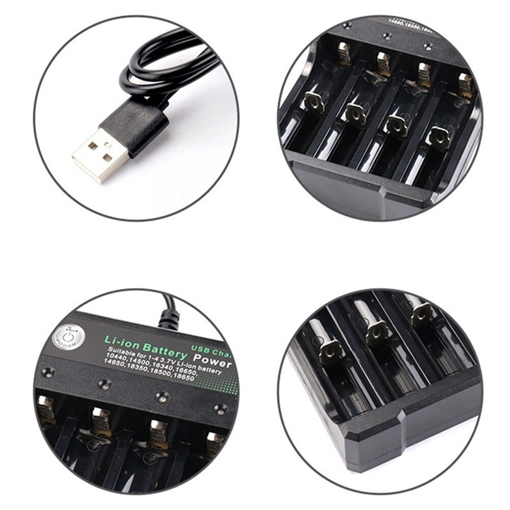 Universal Smart Rechargeable Li-ion Battery Charger for 18650 18500 16340 14500