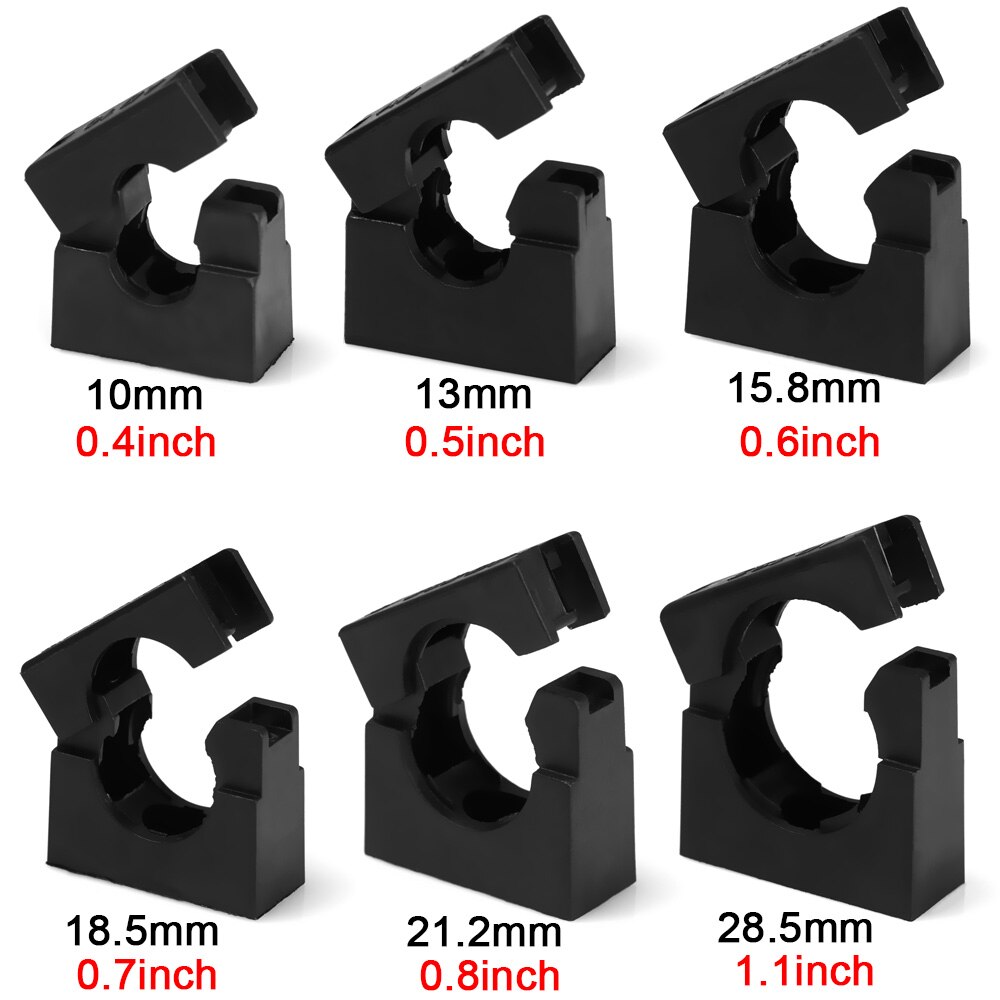 5Pcs PVC Pipe Clamps Water Pipe Support Bellows Hose Hoop Buckle Wire Cable Fixing Holder Organizer 10-28mm Electrical Fittings