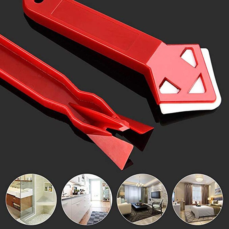 2 Pcs Household Plastic Negative Angle Scraper Shovel Blade Caulk Removal Tool Spreader Spatula Squeegee Cleaning Tools