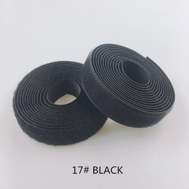 20mm 2 metri coppia gancio colorato e chiusura ad anello nastro colorato fascette accessori per cucire: nero