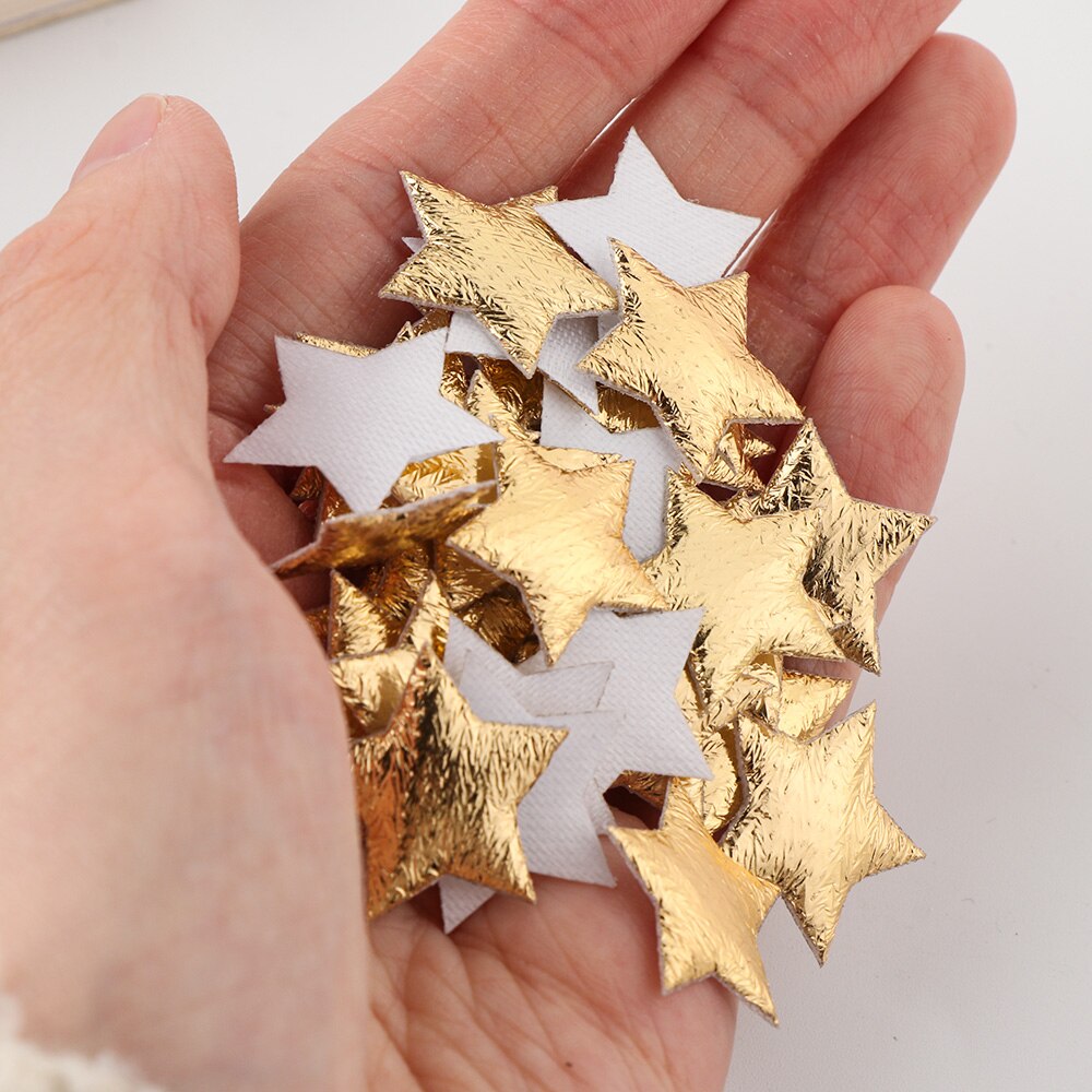100/200 Uds. De estrellas de tela de espuma dorada/plateada para manualidades, álbumes de recortes, tarjetas, adornos en relieve, accesorios de estrellas, decoración del banquete de boda