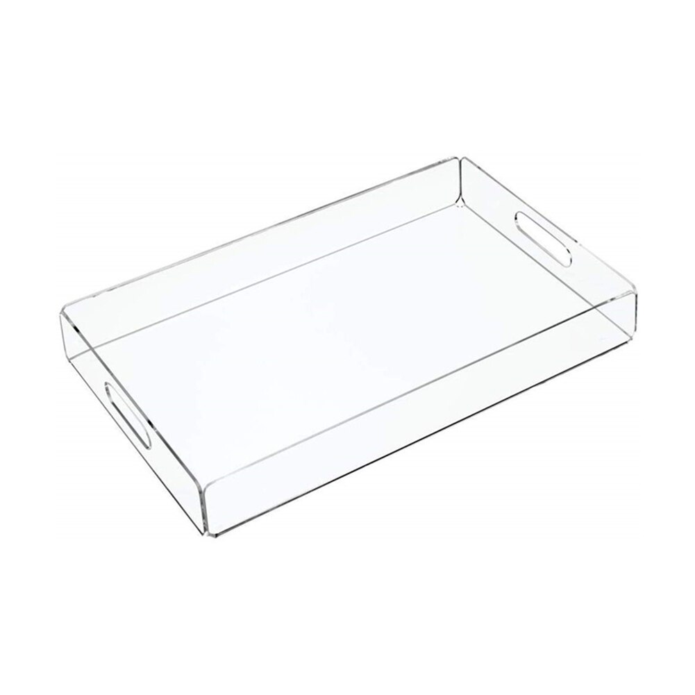 Acryl Lade Thee En Koffie Tafel Lade Dienblad Clear Acryl Dienblad Met Handgrepen Huis Keuken Opslag: Default Title