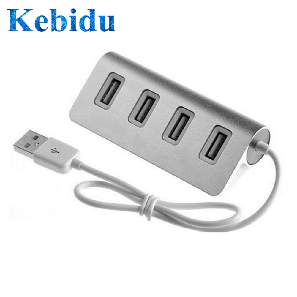 Kebidu 4 Port Usb Hub Aluminium Mini High Speed Usb 2.0 Multi Port Hub Usb Splitter Voor Apple Macbook Air laptop Pc Tablet