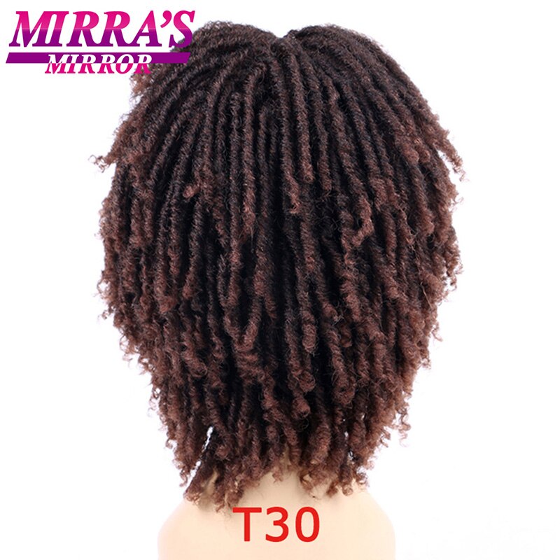 Mirra's Mirror 6inch Synthetic Curly Wig Short Dreadlock Wigs For Women Black Brown Braided Wigs Afro Hair: T30