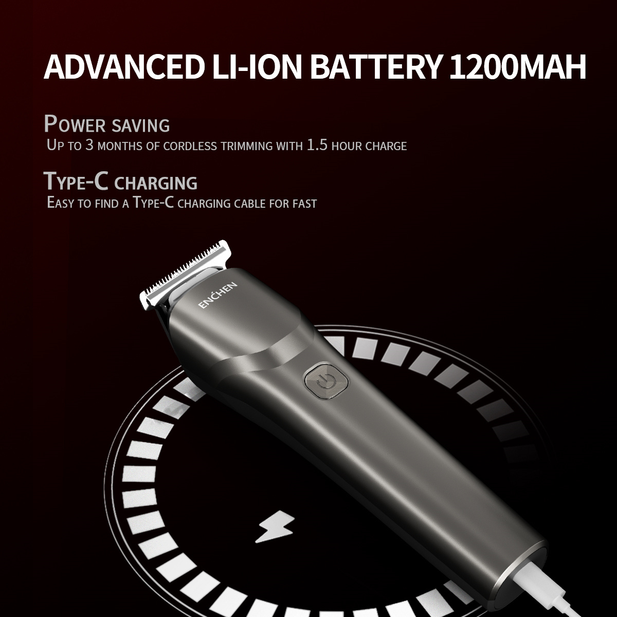 ENCHEN Beardo 2 rifinitore elettrico multifunzionale Testa di taglio tipo R 8000PRM Motore a velocità ad alta frequenza Batteria al litio da 1200 mAh