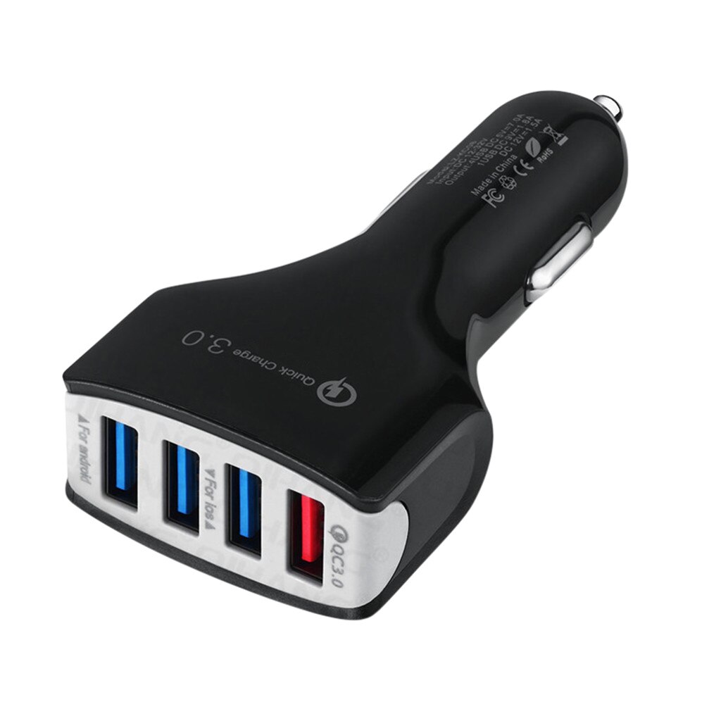 Auto usb snellader  qc3.0 4 poorten usb snelladen autolader