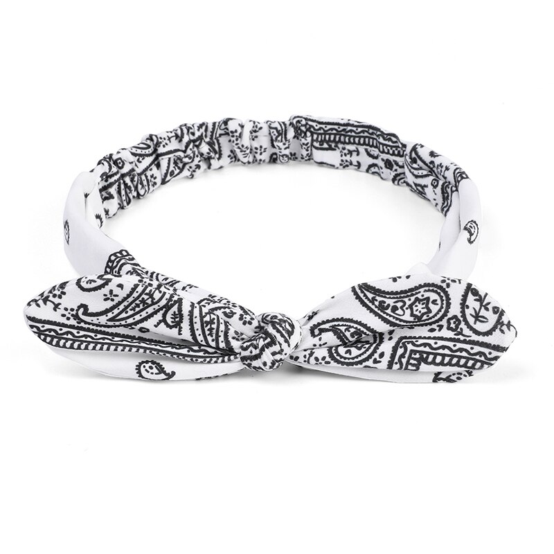 Bandeau élastique à nœud croisé pour femmes, style Boho, imprimé doux et solide, style Vintage, Turban, bandana, accessoires pour cheveux: S2-5