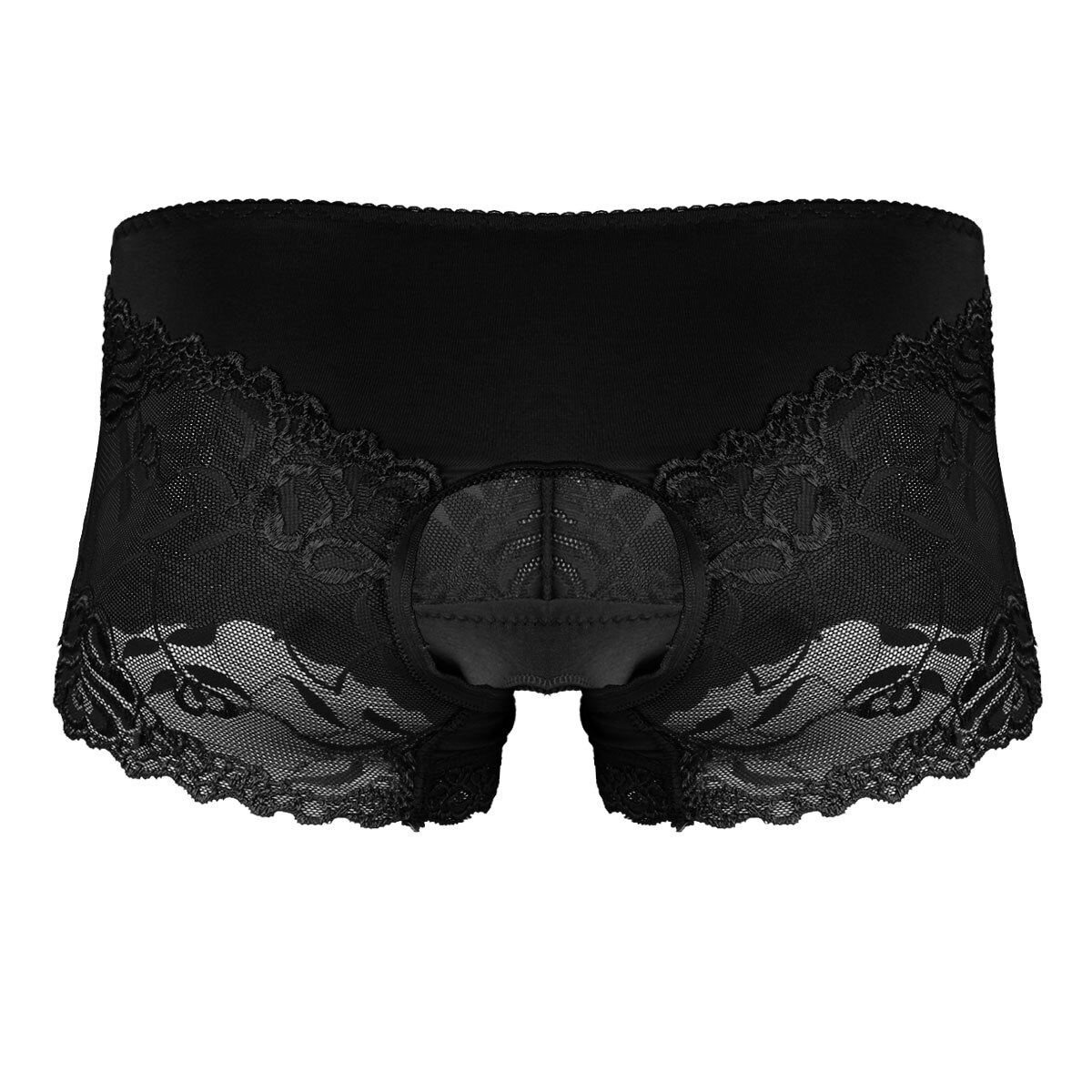 Men Bikini Underwear Sissy Panties See Though Sheer Lace High Waisted Briefs Gay Underpants Girly Temptation Crotchless Panties