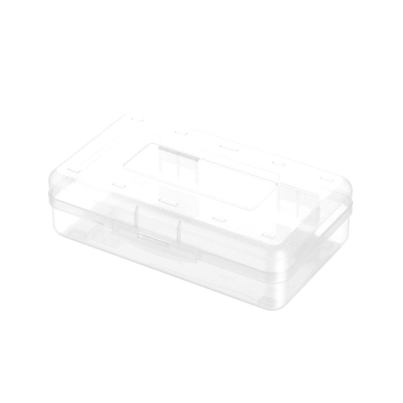 1pcs Transparent Pencil Box Hard Plastic Pencil Case Crayon Pen Box Sketch Pencil Case Stacking Office Supplies Organizer Box: WHITE
