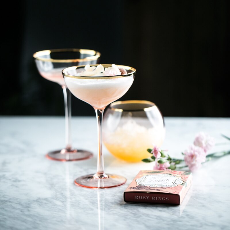 Europa håndmalet guld krystal vinglas pink bæger cocktailglas champagneglas dessertkop mælkeglas bryllupsglas