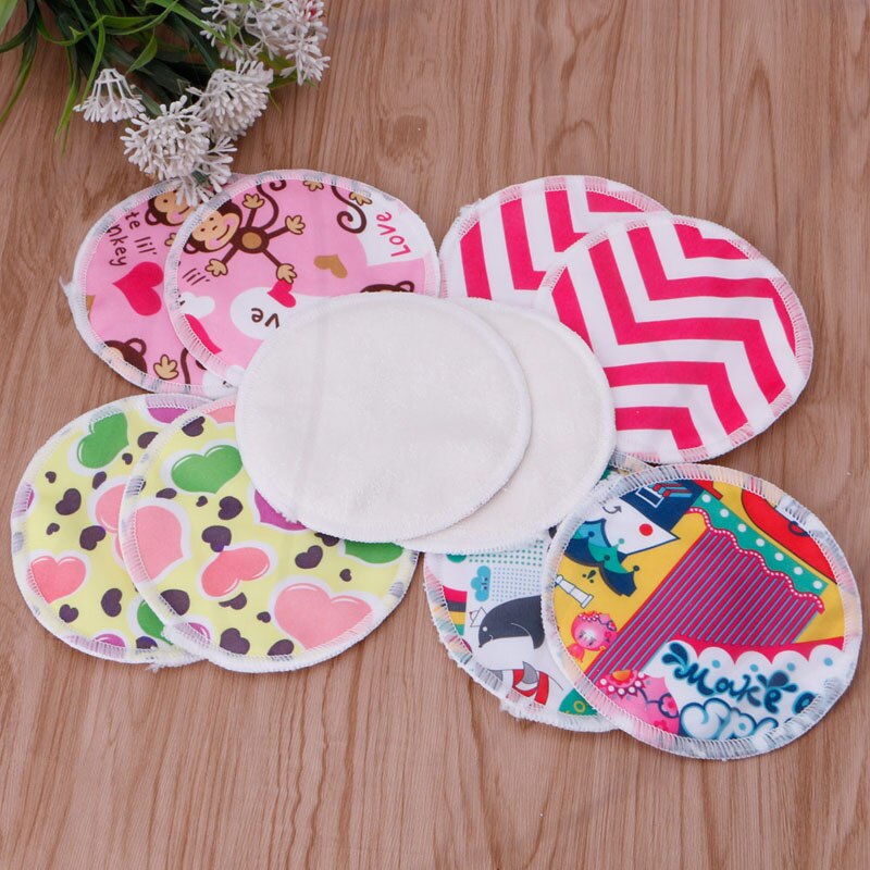 Bambus Faser Dicht Mehrweg Waschbar Pflege Stillen Pad Zufällige Farbe murmeln Pflege