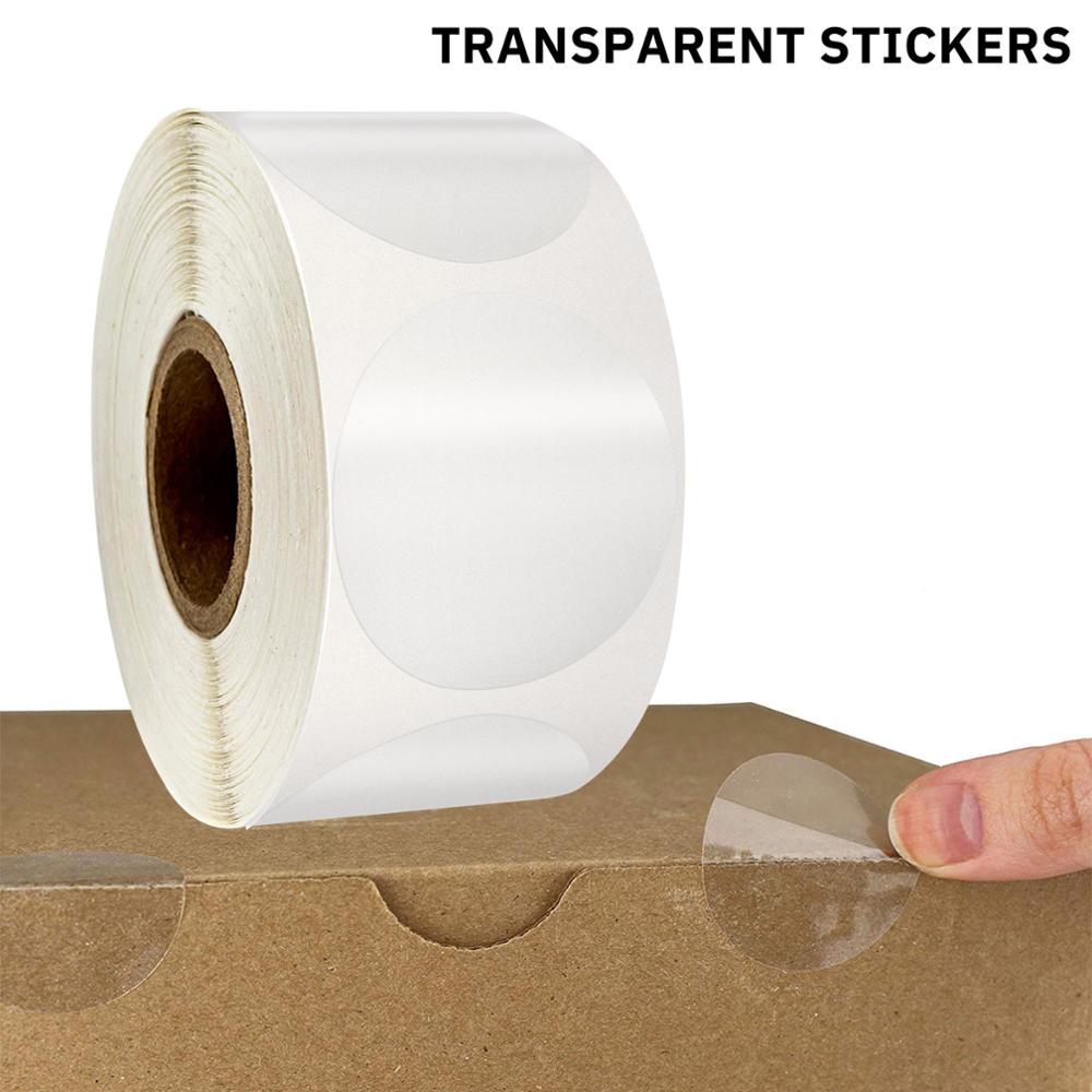 500 stuks transparante etiketten 1 inch zakelijk pakket zegellabels sticker PVC zelfklevend briefpapier