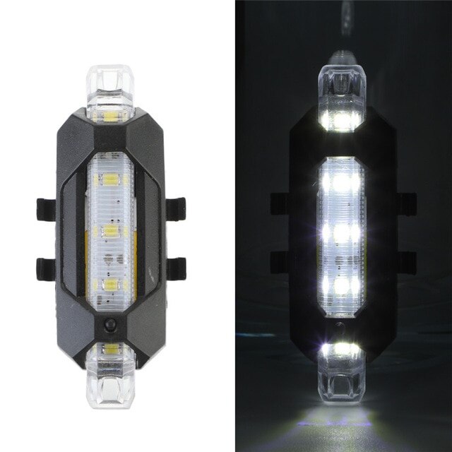 Bike Bicycle Light USB LED Rechargeable Set Mountain Cycle Front Back Headlight Lamp Flashlight: white