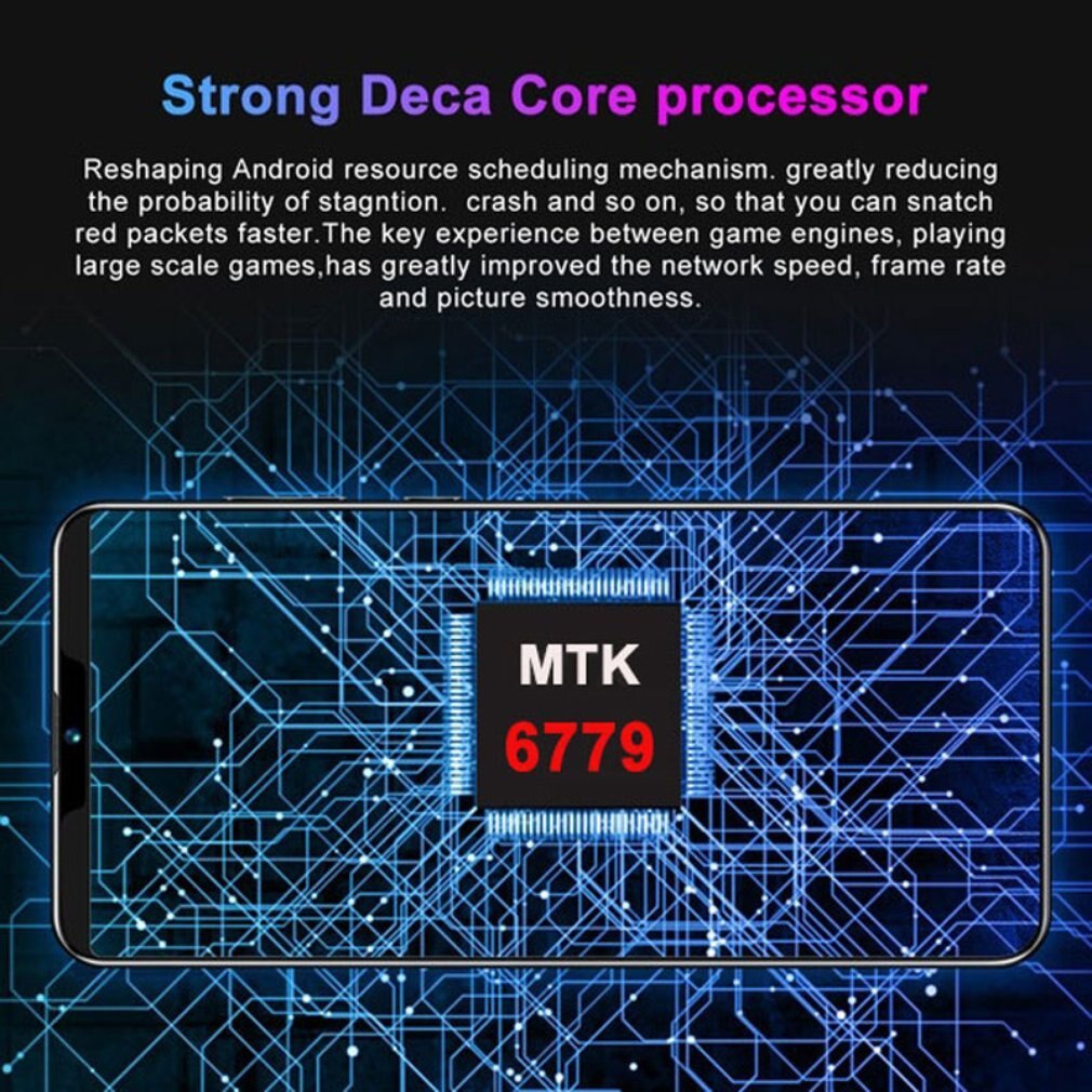 Z6 Pro Smartphone 5.8 Inch Screen Smartphone 512M+4G Android Smartphone 3D Glass Plated Back Cover Black