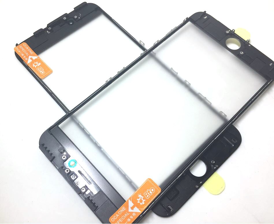 10pcs cold press 3 in 1 Front Screen Glass With Frame OCA For iphone 5 5s 6 6s 7 7g 8 8p X plus repair black white Replacement