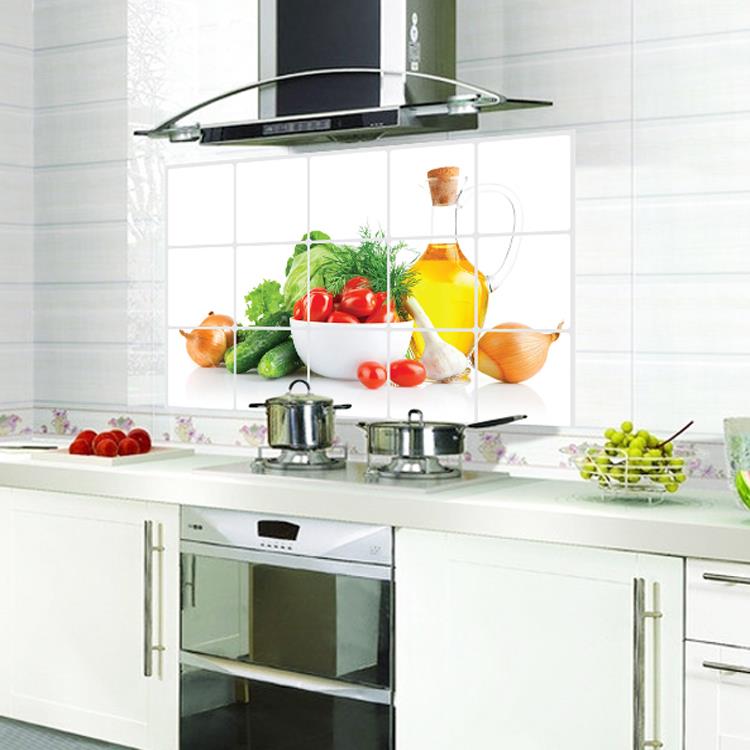 Fruits Vegetables Waterproof Wall Sticker Heat Resistance DIY Vinyl PVC Self adhesive Anti Oil Kitchen Wallpaper Home Decor