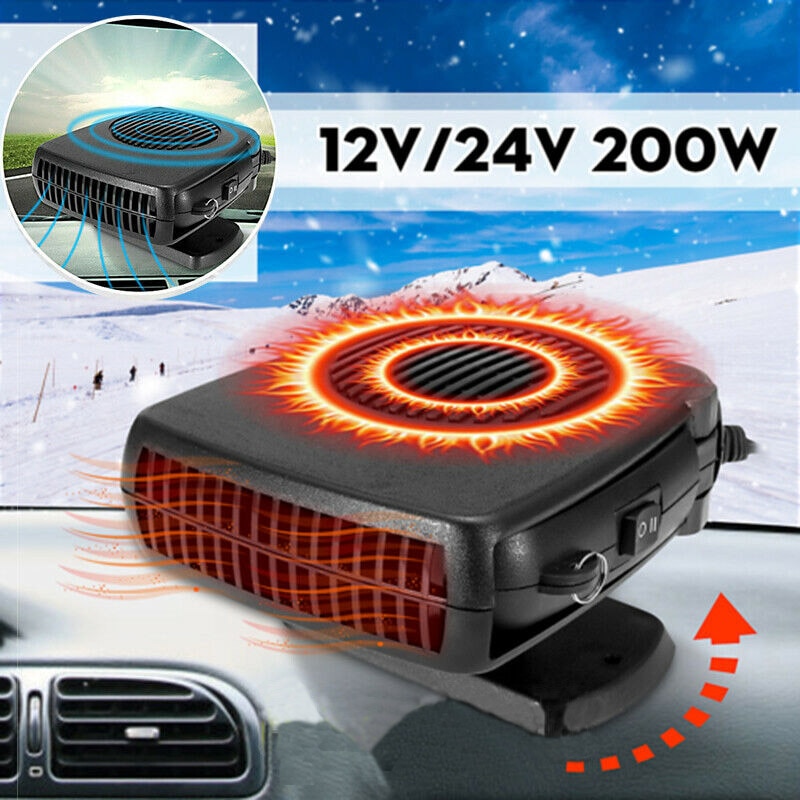 24V Dc Elektrische Auto Heater Voor Mist Ontdooien Verwijderen, draagbare Auto Verwarming Ventilator Kachel Met Handvat Swing-Out Heater