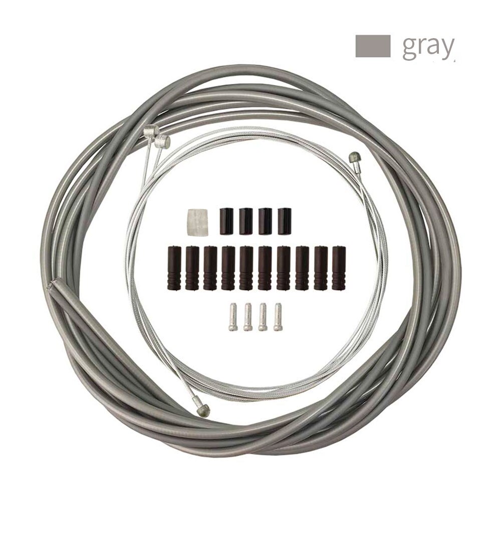MTB Road Bicycle shift Brake Cable Set 4mm/5mm Line Tube Multiple Colour Bike Brake Line Tube Inner Line Universal Bicycle Parts: Gray Set
