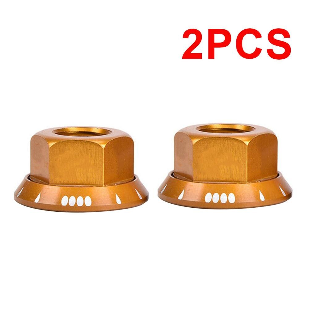2Pcs Aluminum Bicycle Hub Nut M10 Fixed Gear Road Bolt ultralight,high intensity and rust resistance: Gold