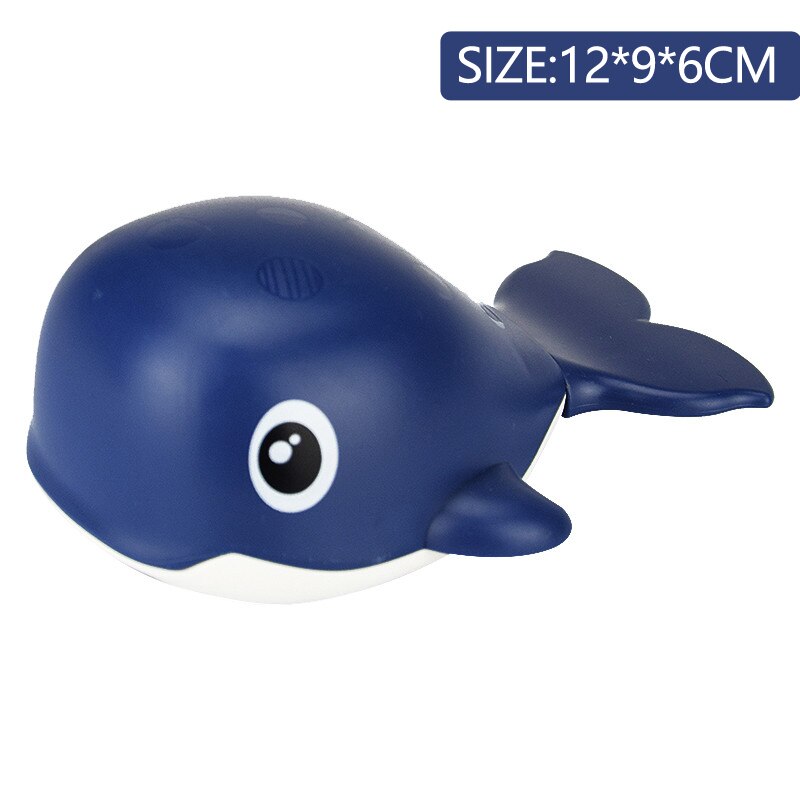 2022 Clockwork Animals Baby Bathing Toys for Kids 2 To 4 Years Old Bathtub Water Game Wind-up Shark Toys for Bebe 0 12 24 Months: Dark Blue Whale