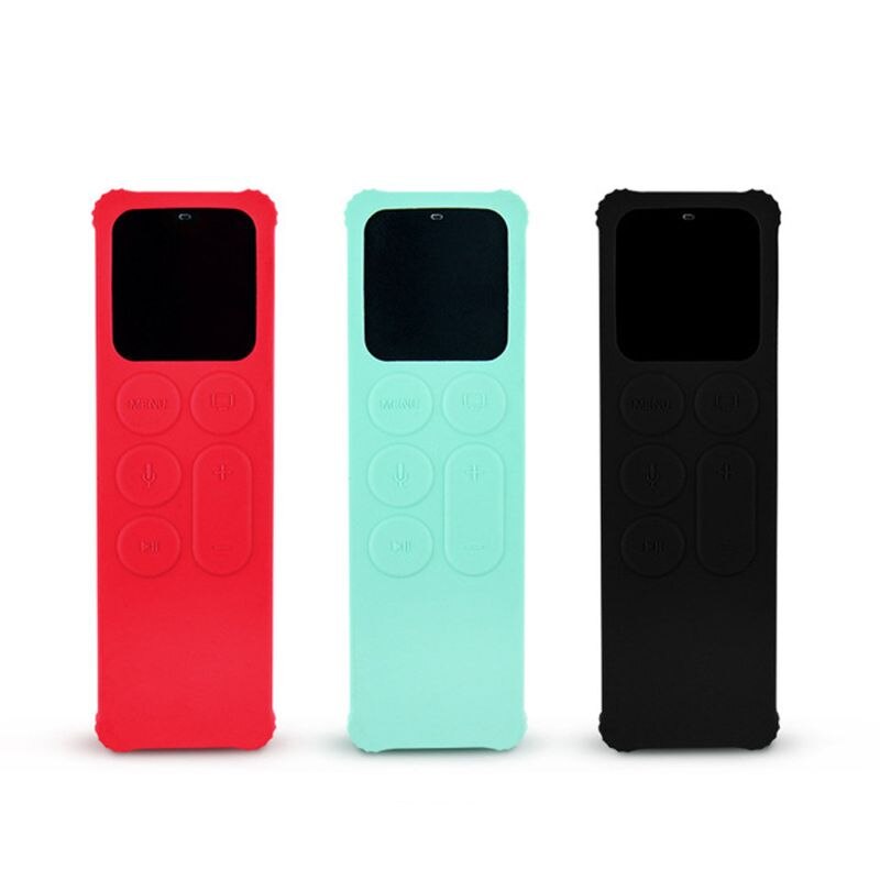 Tv fjernbetjening blødt silikone beskyttelsescover sleeve cover skin til apple  tv 4 4th remote case