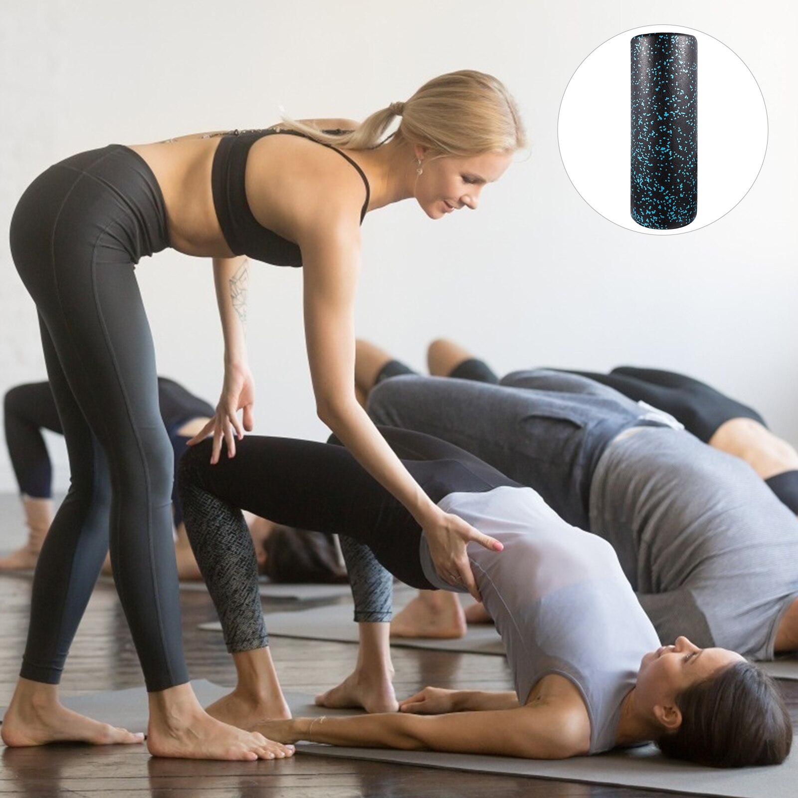 1Pc Practical Fitness Body Yoga Roller Smooth Surface Yoga Roller: Default Title