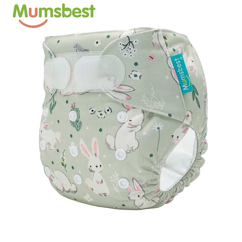 [Mumsbest] Velcro Cloth Diaper Washable Reusable Nappy Cloth Pocket Diaper With Inserts Hook-Loop Nappy Suitable 3-15kg Baby