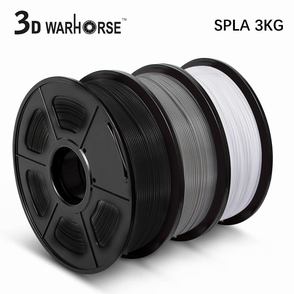 3 rotoli di SPLA 1.75 millimetri Filament 3kg/6.6lbs in bianco e nero grigio Vuoto Misura La Maggior Parte FDM 3D stampante con la nave veloce e di Alta Qualità.