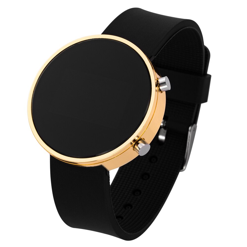 Førte sports kvinder ure mænd digitale ure top brand luksus damer digitale ure ure til kvinder mænd digital reloj hombre: Sort guld