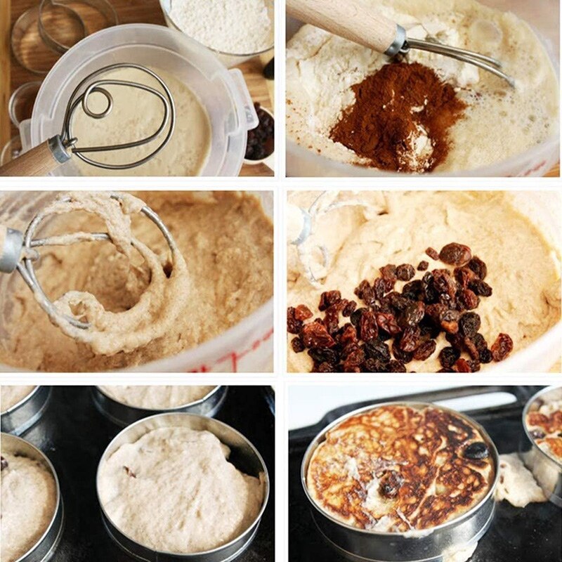 Deense Deeg Garde Brood Mixer,3 Pcs Rvs Nederlandse Garde Voor Cake Dessert Brood Pizza Gebak Keuken Bakken Tool