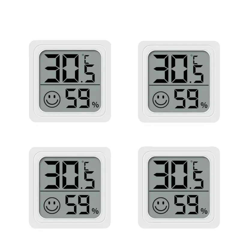 Xiaomi Mini LCD Digitale Thermometer Hygrometer Binnenkamertemperatuur-vochtigheidsmeter Sensormeter Weerstation 4-delige set: Zilver