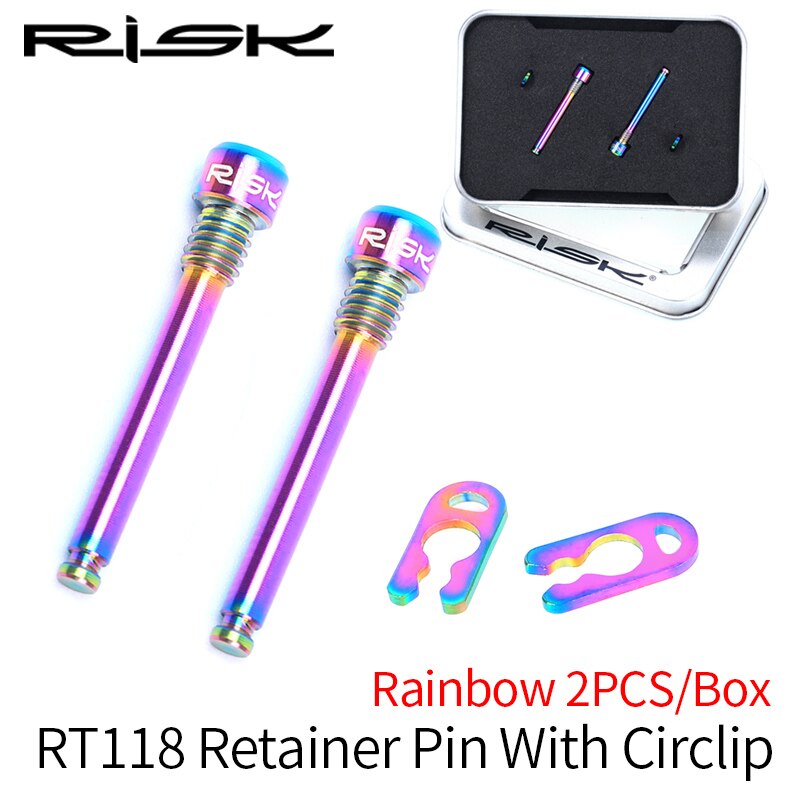RISK-tornillos de titanio para fijación de frenos de disco de bicicleta, pinza hidráulica de aceite, manivela: Retainer Pin-Rainbow